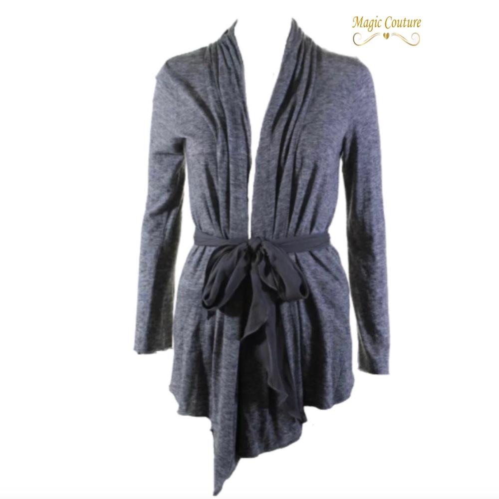 Rory Beca Belted Long Sleeve Gray Jersey Cardigan🤍⭐️🤍
